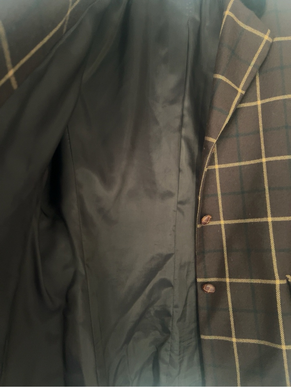 Vintage Jennifer Moore 100% Wool Windowpane Plaid Blazer Brown Sz6 Velvet Collar - Picture 7 of 8
